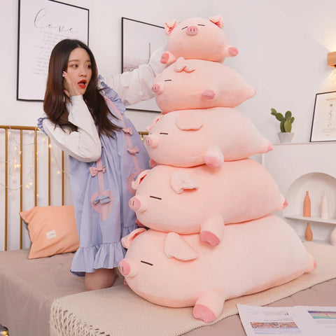 Squish Pig Pluche Kussen - 40/50/60/80cm Zacht Liggend Varken Knuffeldier voor Kindercomfort &amp; Cadeaus