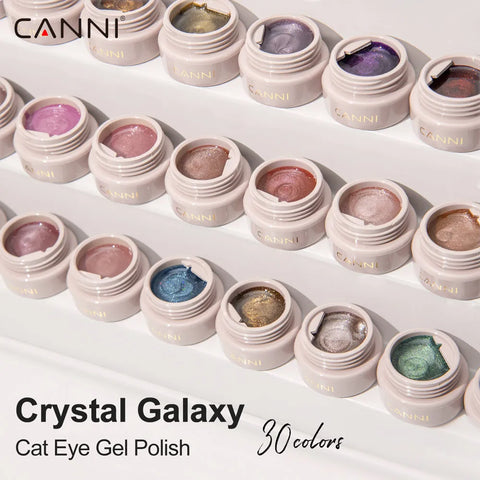 CANNI Long Wear No-Wipe Topcoat & Crystal Magnetic Cat Eye Gel