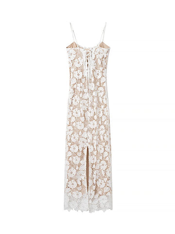 MUJER Lace Slip Long Dress