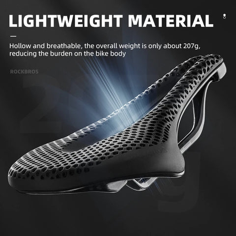 ROCKBROS Ultralight Bicycle Saddle - 3D Printing Integrated Zonal Shock Absorption for Comfortable MTB/Road Bike Rides