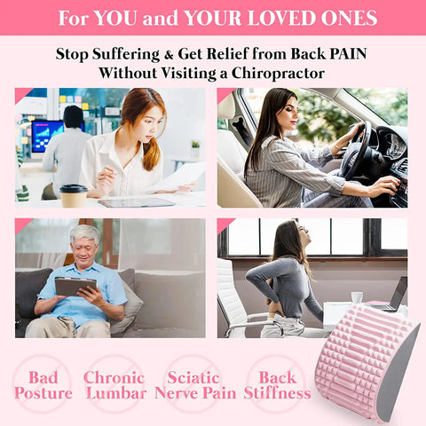 Lower Back Pain Relief Stretcher Pillow - Chronic Lumbar Support & Posture Corrector