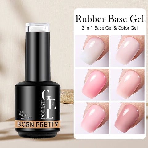 BORN PRETTY Milky Pink Rubber Base Gel Nail Polish