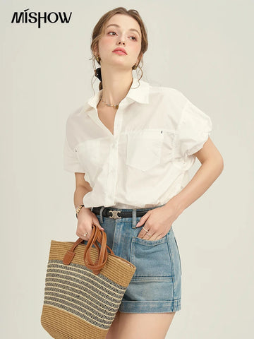 MISHOW Women's High Waist Denim Shorts