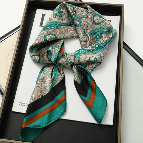 Wild Leopard Print Silk Scarf - Satin Shawl Design