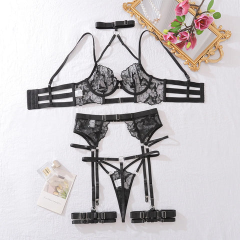 Sexy Lingerie Set 2024 - Halter Bra Push Up Erotic Costume