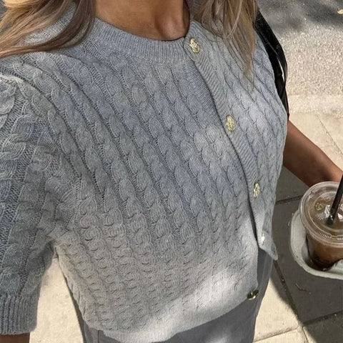 Trendix Dames Winter Gebreid Vest - Stijlvolle Patchwork Geribbelde Trui voor de Herfstvakantie
