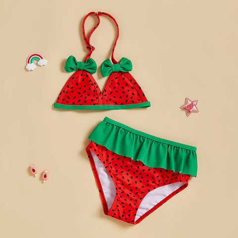 Tregren 0-24M babymeisje watermeloen bikinibadpak