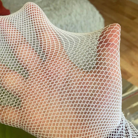 Women’s Elegant White High Waist Fishnet Stockings - Perfect for Summer Styling