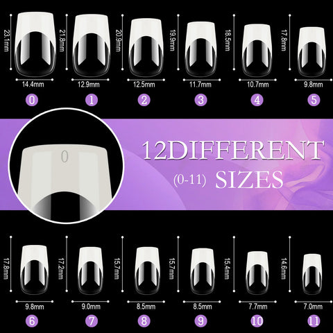120pcs Clear Press on Nails DIY Set