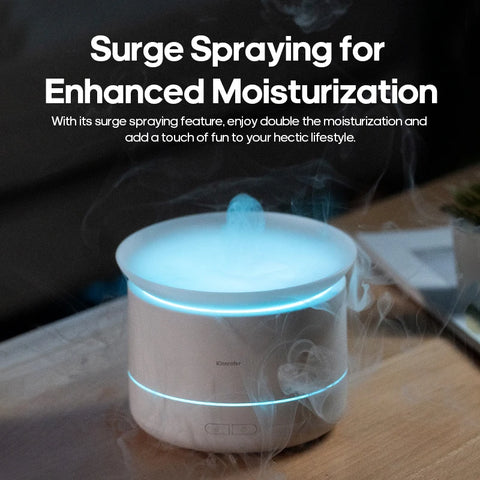 KINSCOTER Mist Surge Spray Aroma Diffuser 200ml - USB Quiet Desktop Essential Oil Humidifier with LED Night Lamp