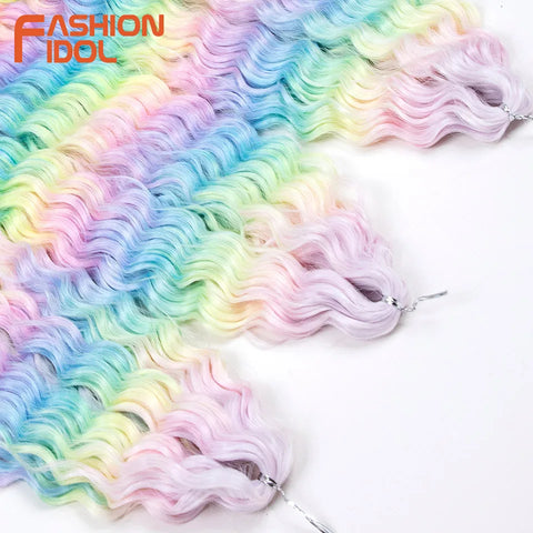 Ariel Curl Ombre Blonde Pink 22 Inch Deep Wave Crochet Hair