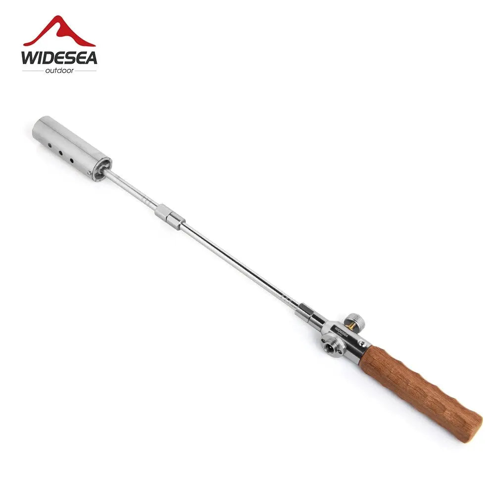 Widesea Camping Long Flame Igniter - Portable Wooden Handle Burner for BBQ and Picnics