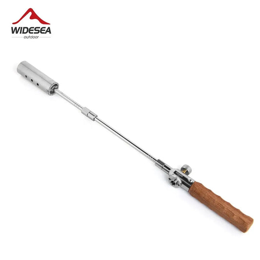 Widesea Camping Long Flame Igniter - Portable Wooden Handle Burner for BBQ and Picnics