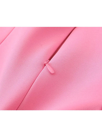 TFMLN Elegante damesjurk met roze spaghettibandjes 