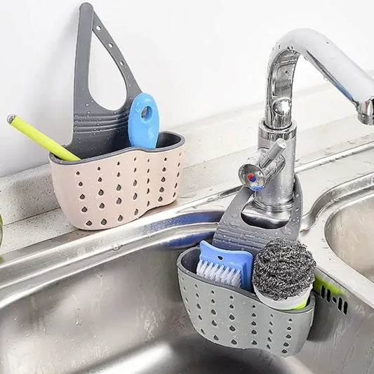 Home Storage Drain Basket - Verstelbare keukengootsteenhouder voor zeep en spons