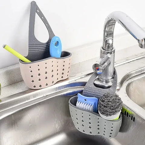 Home Storage Drain Basket - Verstelbare keukengootsteenhouder voor zeep en spons