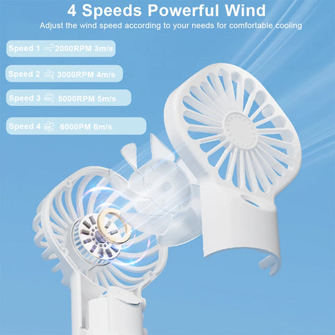 Portable Humidifier Fan - Handheld Mist Fan with USB Rechargeable Water Humidifier