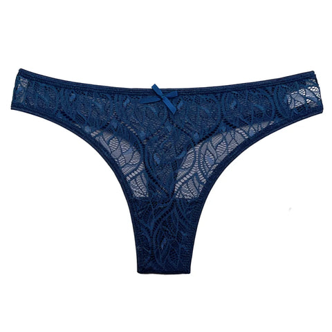 5 PCS/Set Sexy Lace Thong Women Low Waist Panties Transparent Underwear