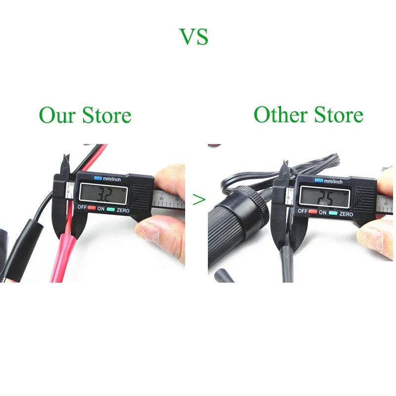 Car Battery Terminal Clip-on Cigarette Lighter Power Socket Adapter for 12V Camping and Christmas