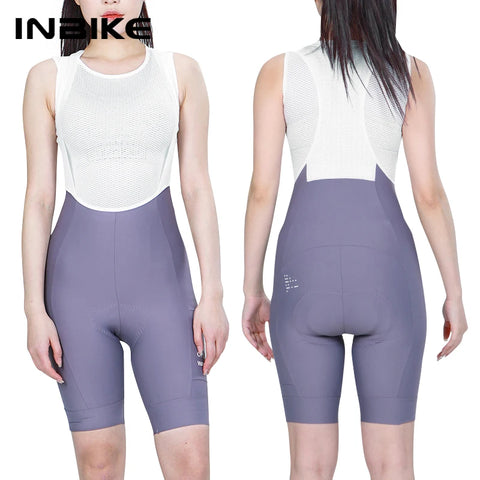INBIKE Women's High Waist Cycling Bib Shorts with 3D Padding and Pockets