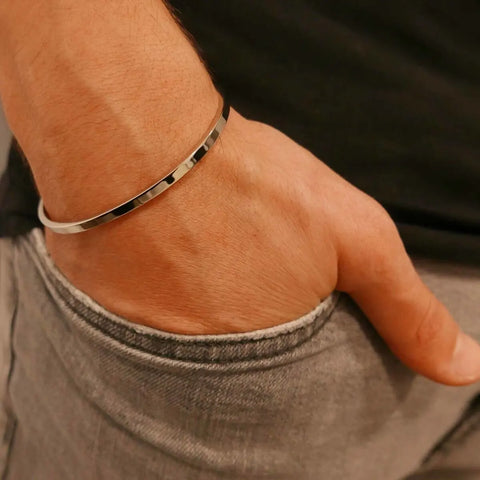Stylish 3-10MM Cuff Bracelets for Men & Women - Gold, Silver, Black Stainless Steel Bangles