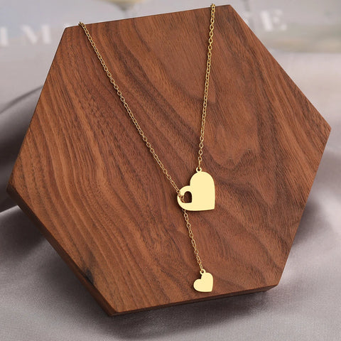 Stainless Steel Sweet Heart Pendant Necklace for Women - Fashion Choker Jewelry for Weddings and Parties