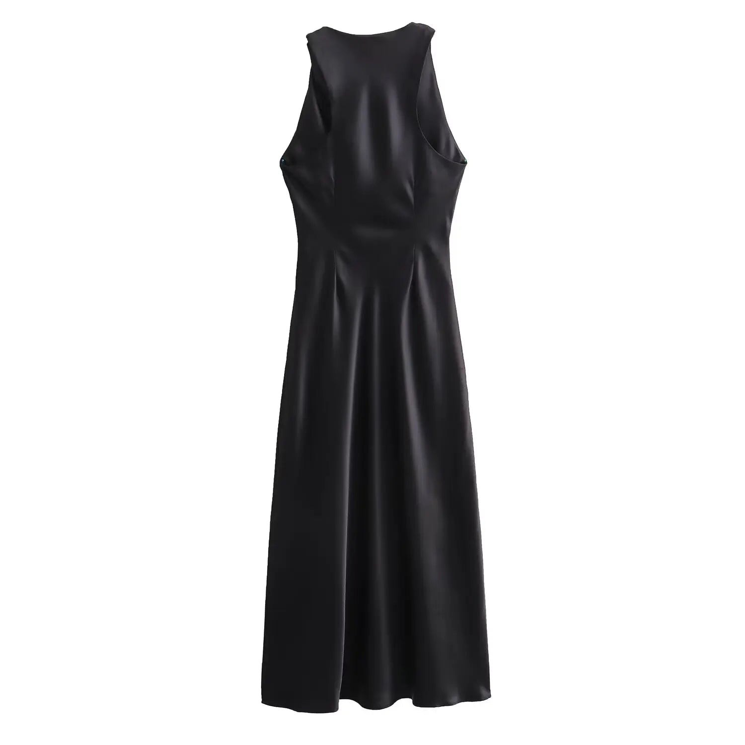 MUJER Satin Ruched Long Dresses
