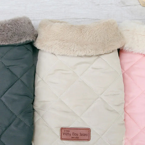 Warm Chihuahua Dog Cat Clothes Winter Fur Collar Small Dogs Puppy Coat Thick Cotton Pet Jacket Outfits for Small Dogs