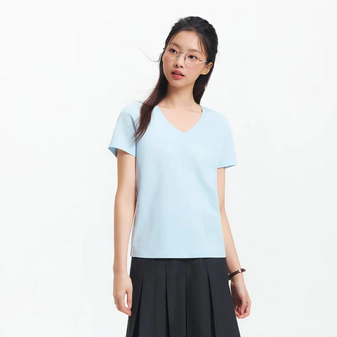 Semir Women's V Neck Moisture Wicking T-Shirt