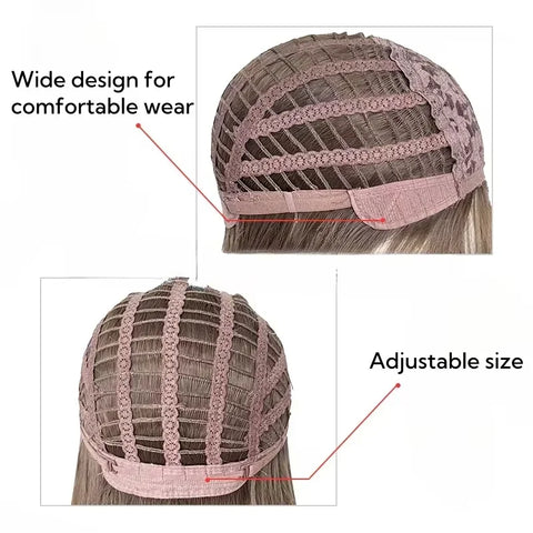 Y2K Black Medium Long Straight Hair Wig