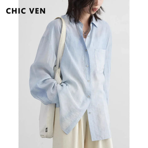 CHIC VEN Women’s Tie Dye Long Sleeve Shirt
