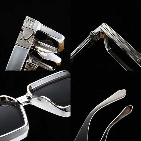 SHAUNA Retro Square Sunglasses – Candy-Color Silver Mirror UV400 Unisex Summer Shades