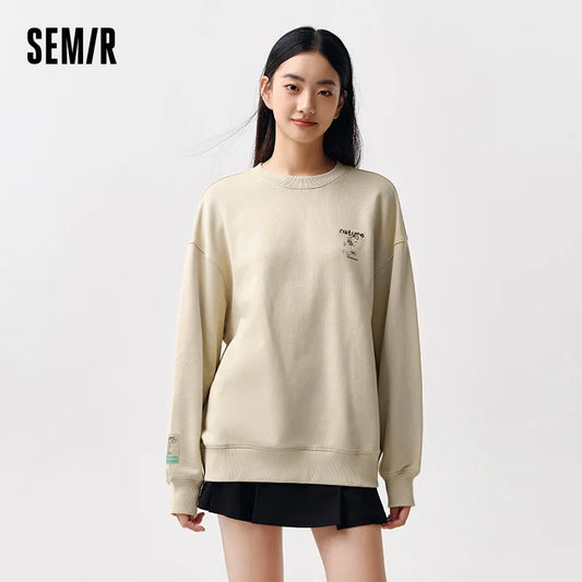 Semir Women's Mid-Length Oversize Printed Pullover