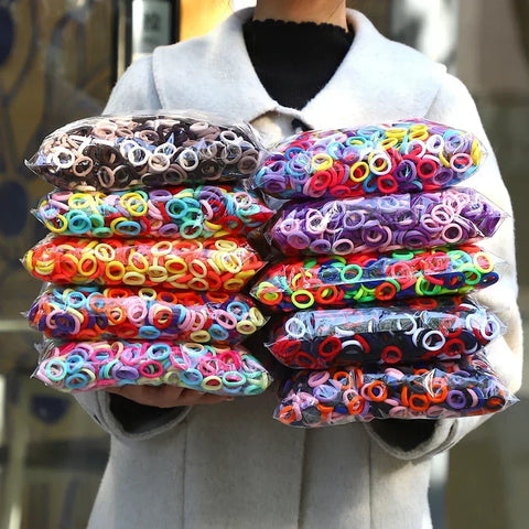 50Pcs Colorful Nylon Elastic Hair Ties for Girls - Fashion Ponytail Holders
