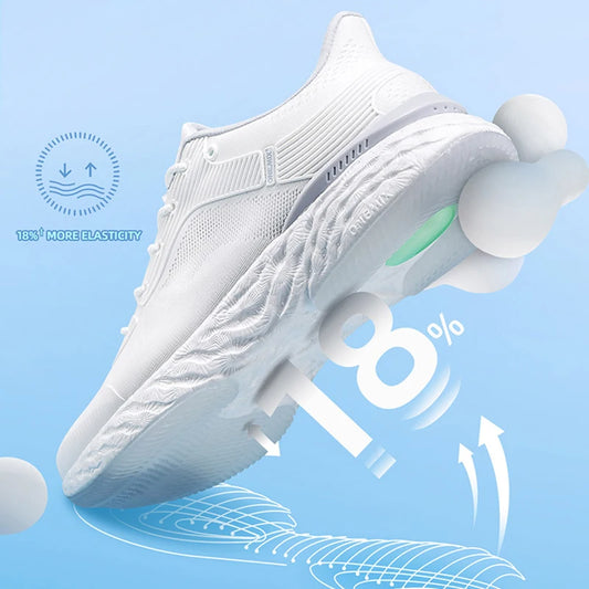 ONEMIX Ivory White Running Shoes for Men – Breathable Chunky Sneakers for Marathon and Walking