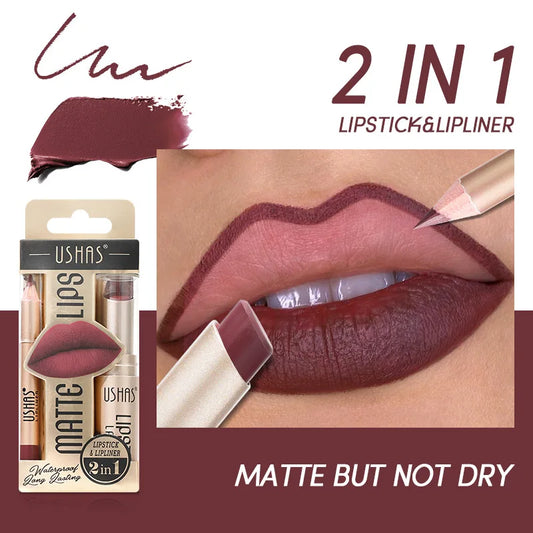 USHAS 12 Color Lip Liner + Lipstick Set
