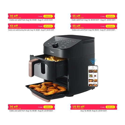 Midea Hot Air Fryer with Smart WiFi Sync