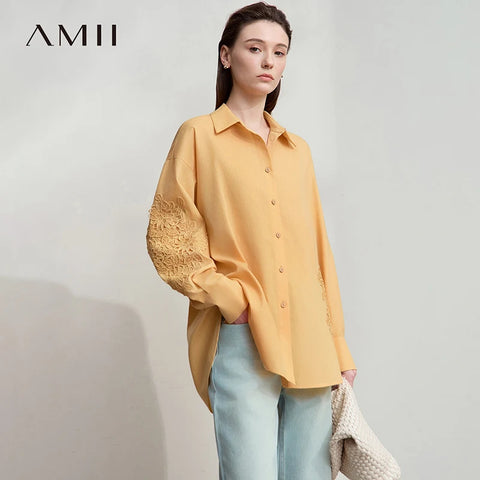 AMII 2025 New Arrival Autumn Office Lady Shirt