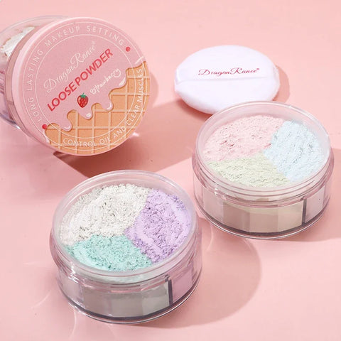 3-Color Matte Face Loose Powder - Waterproof Oil Control Makeup Powder