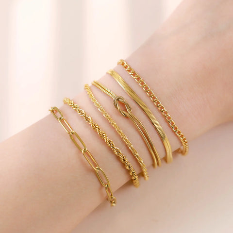 Skyrim Stainless Steel Gold Color Bracelet - Trendy Minimalist Jewelry for Women