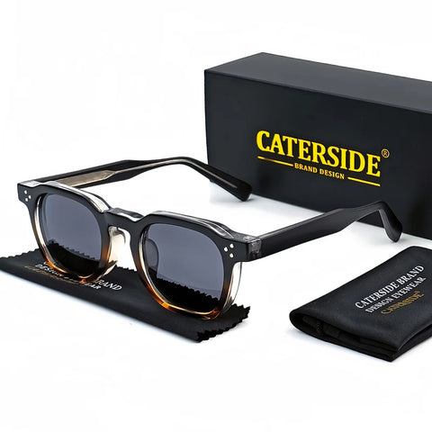 CATERSIDE Retro Punk Vierkante Zonnebril – Gepersonaliseerde UV400 Unisex Mode Zonnebrillen, Set van 2 Stuks voor Feesten &amp; Festivals