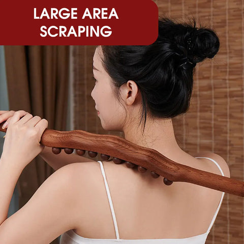 20/8 Beads Universal Back Massage Tendons Beech Wood Scraping Stick