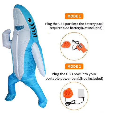 Cute Unique Standing Shark Inflatable Costume