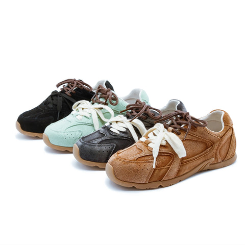 AIYUQI Dames Sneakers - Echte Leren Retro Trainingsschoenen
