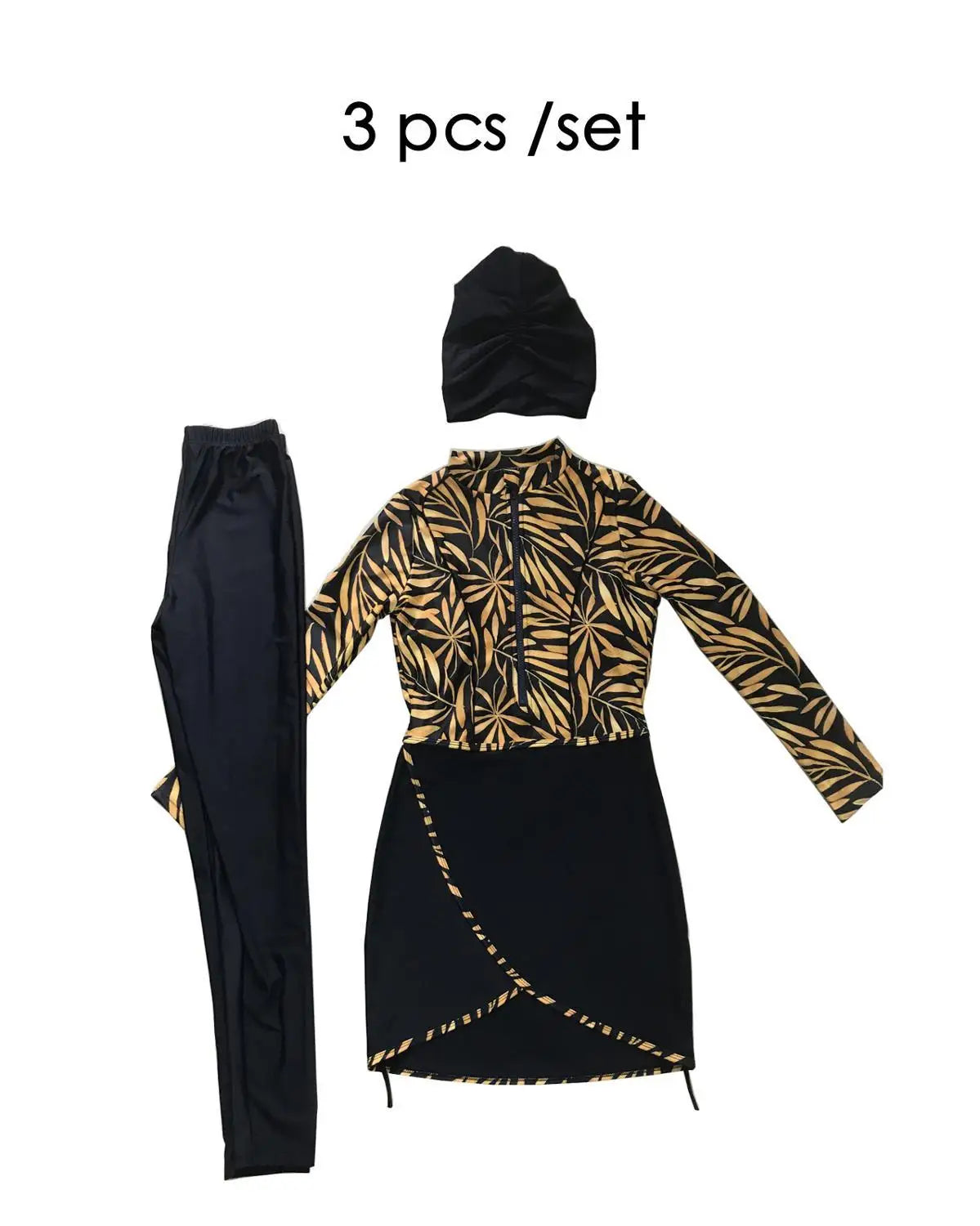 Muslim Modest Long-Sleeve Burkini Swim Set
