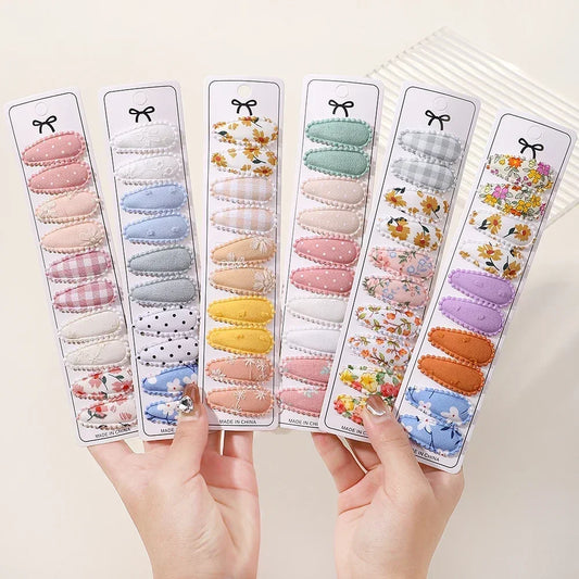 10/20 stuks katoenen haarspeldjes met print voor meisjes - stoffen geruite mini BB haarspeldjes - schattige babyhaaraccessoires - perfect nieuwjaarscadeau 