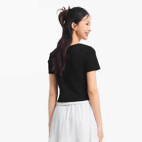 Semir dames cropped T-shirt met korte mouwen