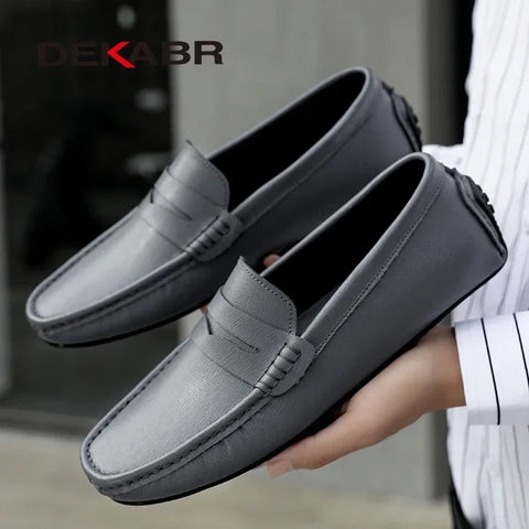 DEKABR Herren-Modische Loafer – Klassische Freizeit-Loafer aus Leder