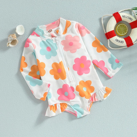 Tregren peuterzwempak met bloemenprint