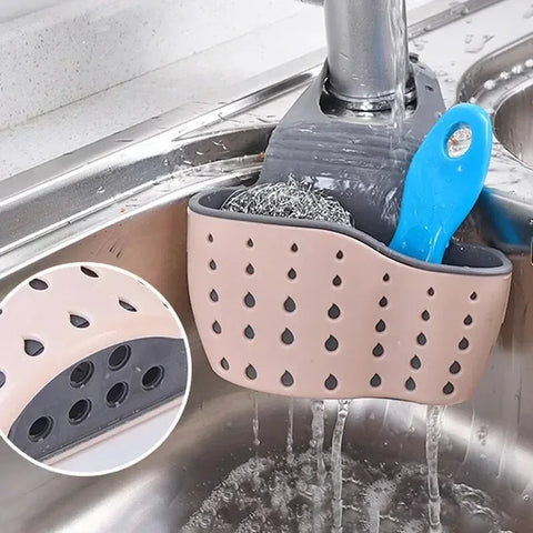 Home Storage Drain Basket - Verstelbare keukengootsteenhouder voor zeep en spons